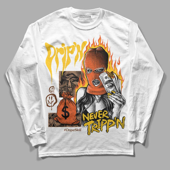 Yellow Sneakers DopeSkill Long Sleeve T-Shirt Drip'n Never Tripp'n Graphic Streetwear - White