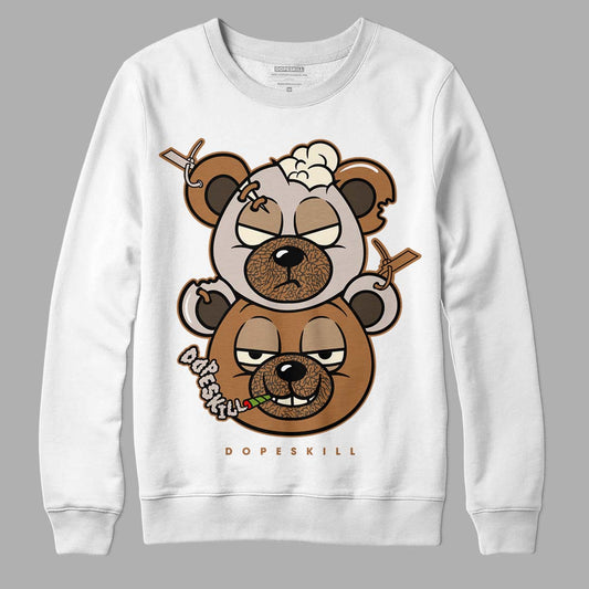 Jordan 3 Retro Palomino DopeSkill Sweatshirt New Double Bear Graphic Streetwear - White