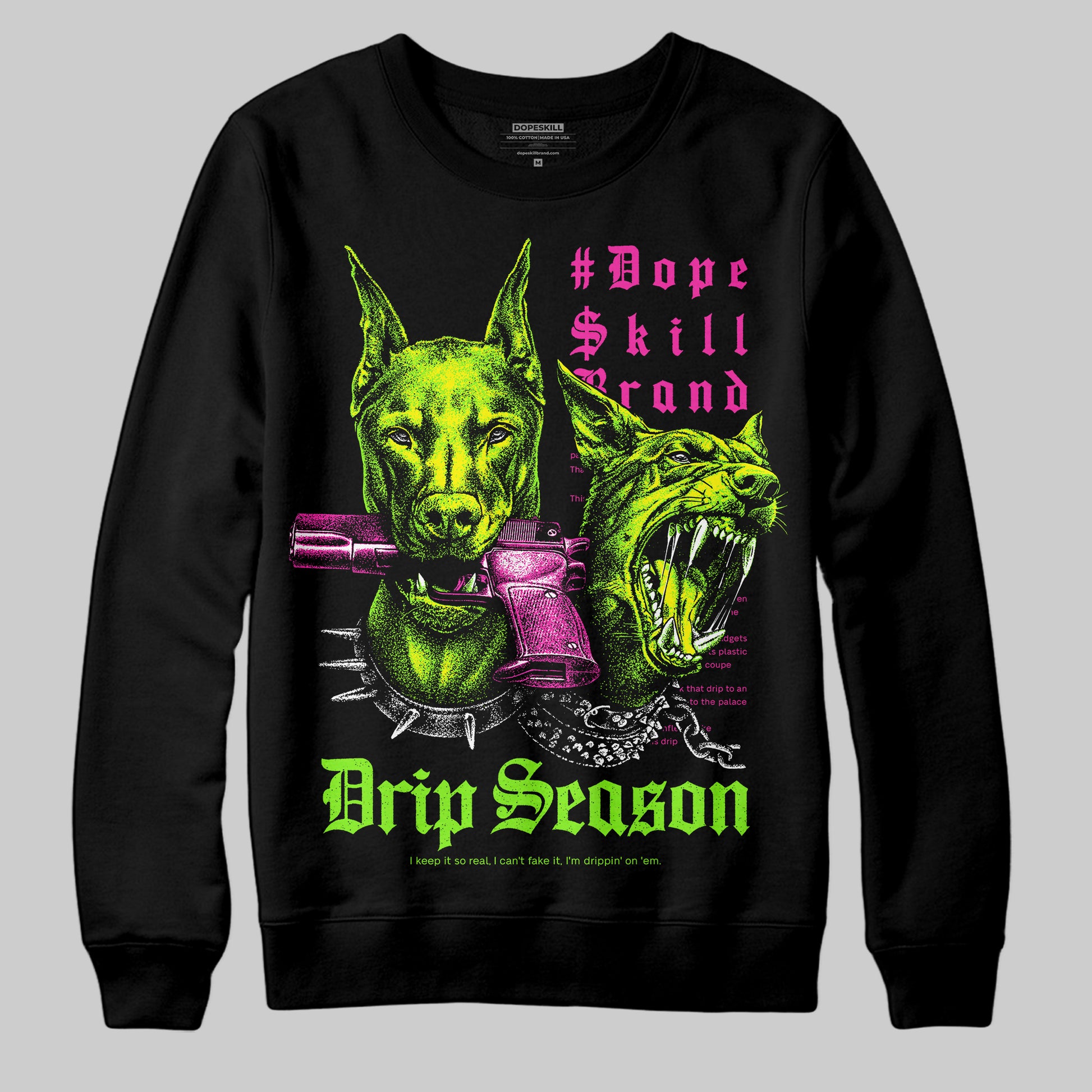 Neon Green Sneakers DopeSkill Sweatshirt New Drip Season Graphic Streetwear - Black