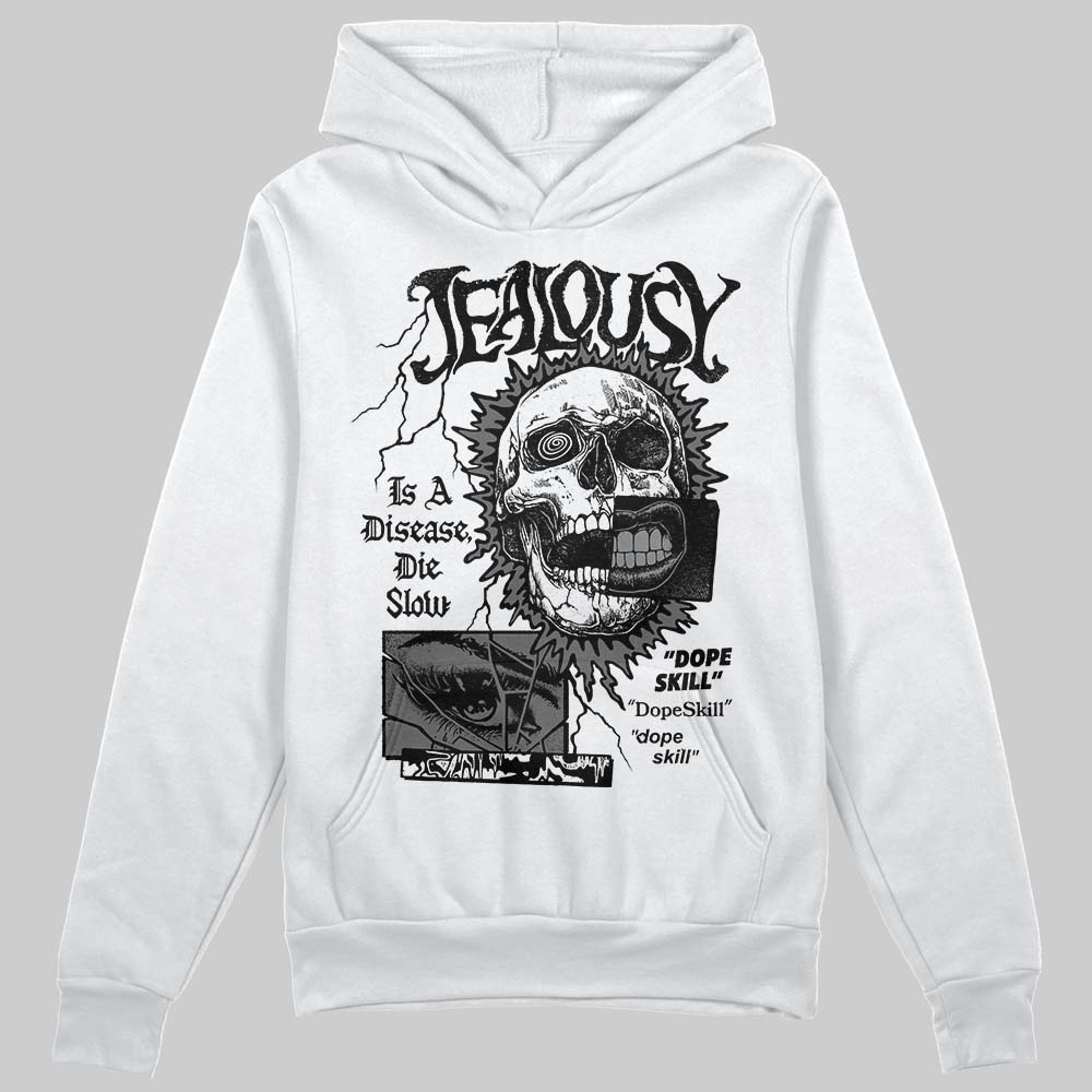 Jordan 4 “Black Cat” (2025) DopeSkill Hoodie Sweatshirt Jealousy Graphic Streetwear - White