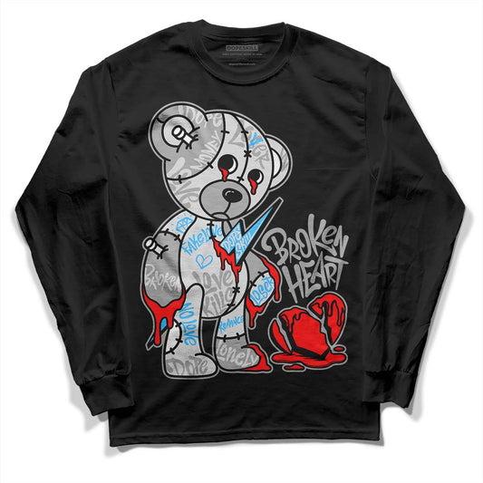 Dunk Low ‘Pure Platinum’ DopeSkill Long Sleeve T-Shirt Broken Heart Graphic Streetwear - Black