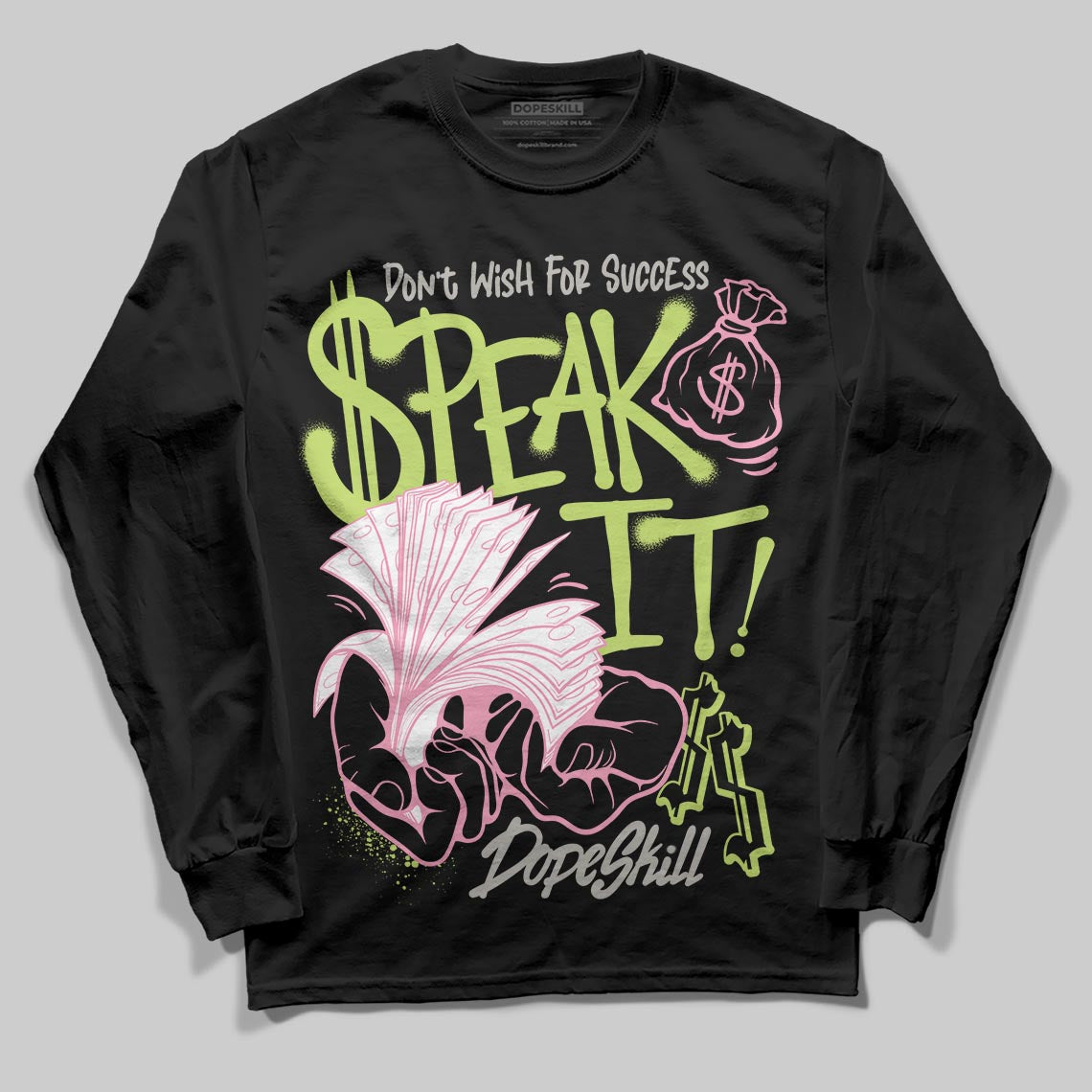 Chase B x Travis Scott x Jordan Jumpman Jack DopeSkill Long Sleeve T-Shirt Speak It Graphic Streetwear - Black