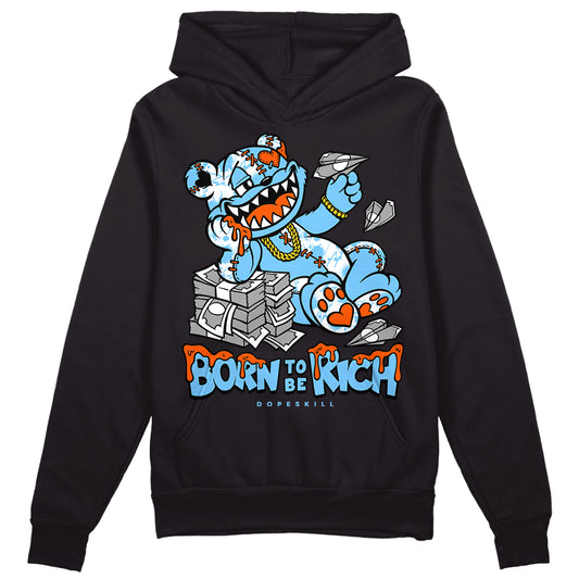 Dunk Low Futura University Blue DopeSkill Hoodie Sweatshirt Born To Be Rich Graphic Streetwear - Black