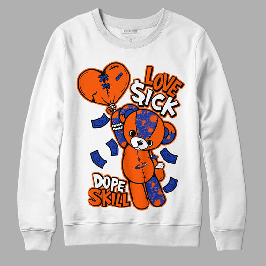 Dunk Low Futura Orange Blaze DopeSkill Sweatshirt Love Sick Graphic Streetwear - White