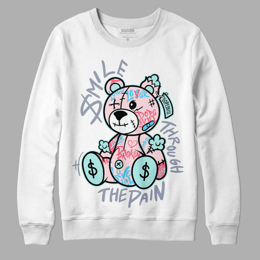 Jordan 5 Easter DopeSkill Sweatshirt Smile Through The Pain Graphic Streetwear - White