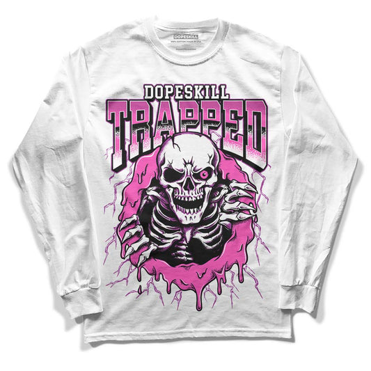 Jordan 4 GS “Hyper Violet” DopeSkill Long Sleeve T-Shirt Trapped Halloween Graphic Streetwear - White