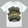 Jordan 4 Retro SE Craft Medium Olive DopeSkill T-Shirt Never Forget Loyalty Graphic Streetwear - White