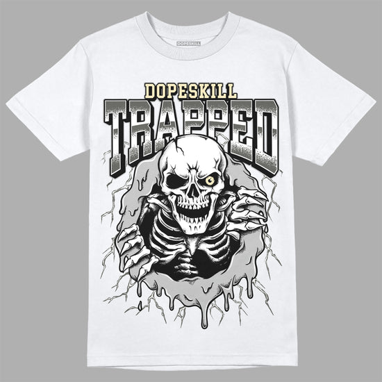 Jordan 4 Retro SE Craft Photon Dust  DopeSkill T-Shirt Trapped Halloween Graphic Streetwear - White 