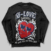 Jordan 4 SB “Summit White/Navy” DopeSkill Long Sleeve T-Shirt Crying Heart Graphic Streetwear - Black