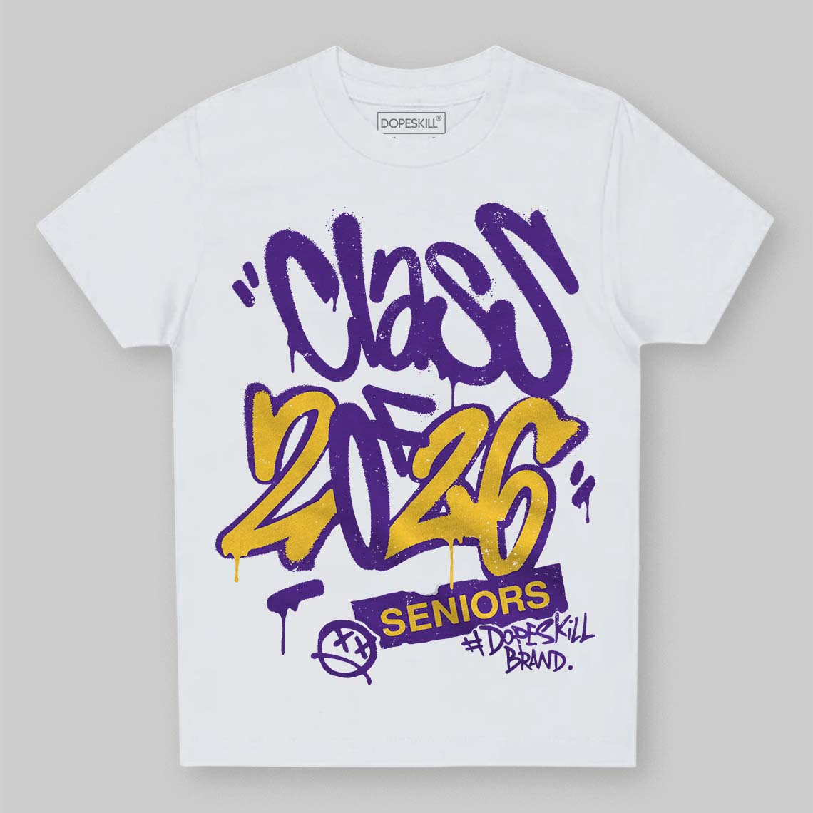 PURPLE Sneakers DopeSkill Toddler Kids T-shirt Class of 2026 Graphic Streetwear - White