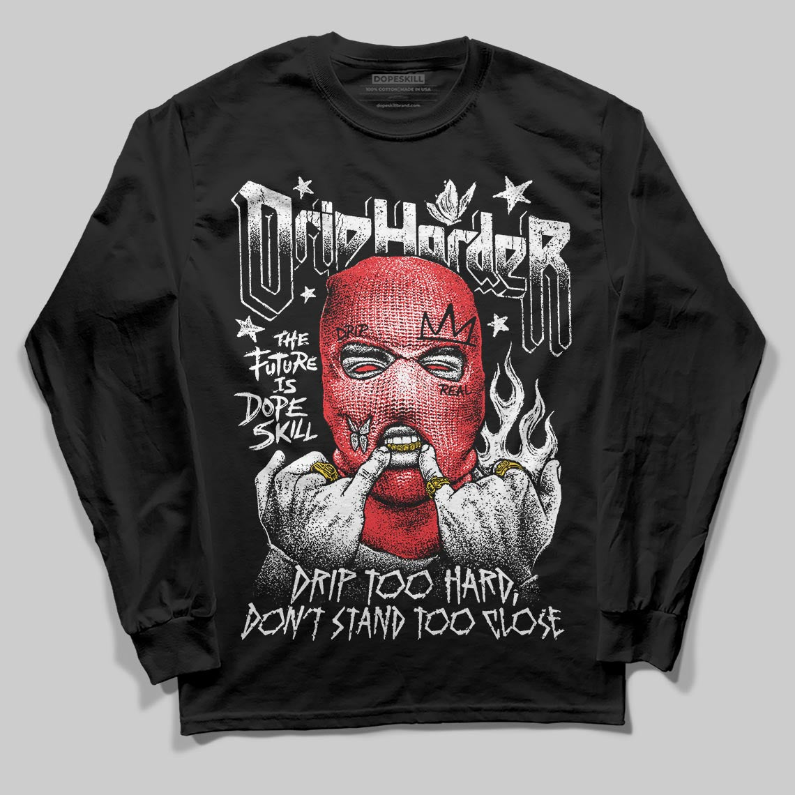 Black and White Sneakers DopeSkill Long Sleeve T-Shirt Drip Harder Graphic Streetwear - black