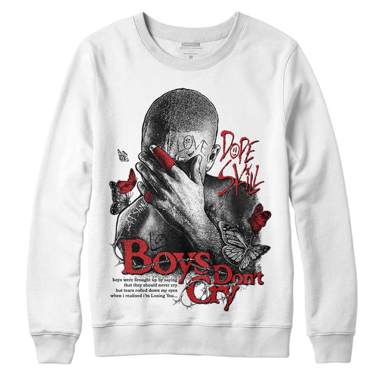 Jordan 12 “Red Taxi” DopeSkill Sweatshirt Boys Don't Cry Graphic Streetwear - White