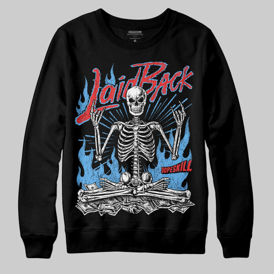 University Blue Sneakers DopeSkill Sweatshirt Laid Back Graphic Streetwear - Black