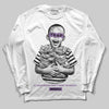 PURPLE Sneakers DopeSkill Long Sleeve T-Shirt Scared Money Don't Make No Money Graphic Streetwear - White 
