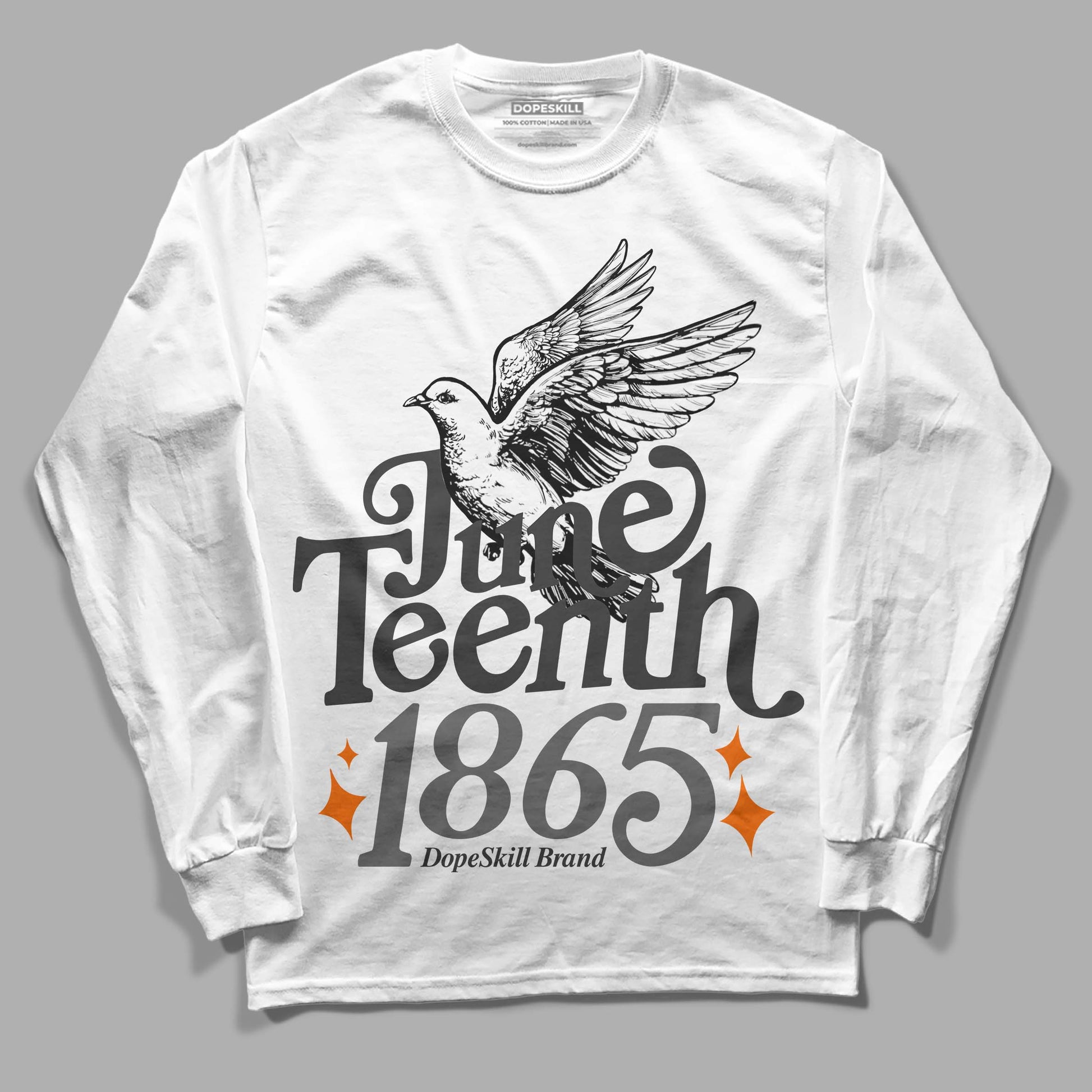 Jordan 3 Retro 'Fear Pack' DopeSkill Long Sleeve T-Shirt Juneteenth 1865 Graphic Streetwear - White 