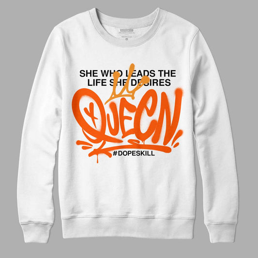 Jordan 12 Retro Brilliant Orange DopeSkill Sweatshirt Queen Graphic Streetwear - White