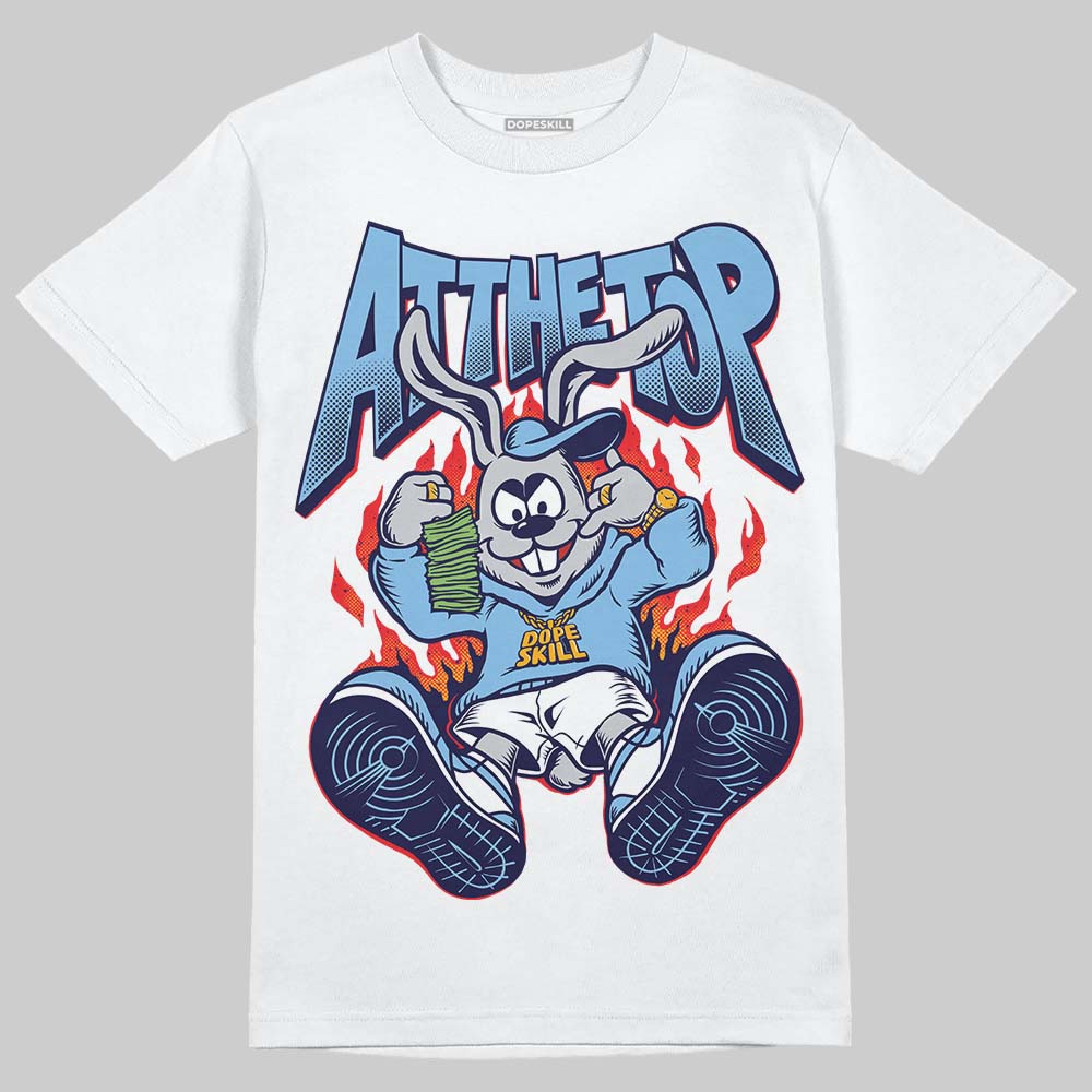 University Blue Sneakers DopeSkill T-Shirt At The Top Graphic Streetwear - White