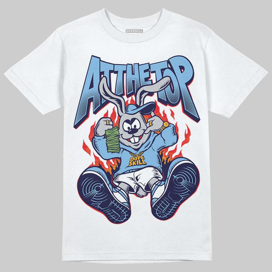University Blue Sneakers DopeSkill T-Shirt At The Top Graphic Streetwear - White