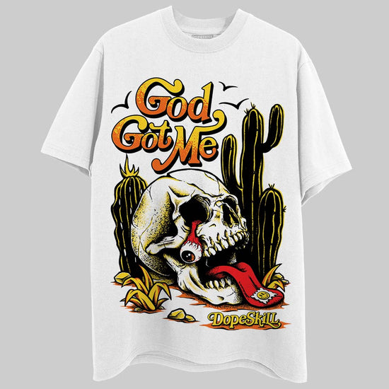 Jordan 4 Thunder DopeSkill T-Shirt God Got Me Graphic Streetwear - White