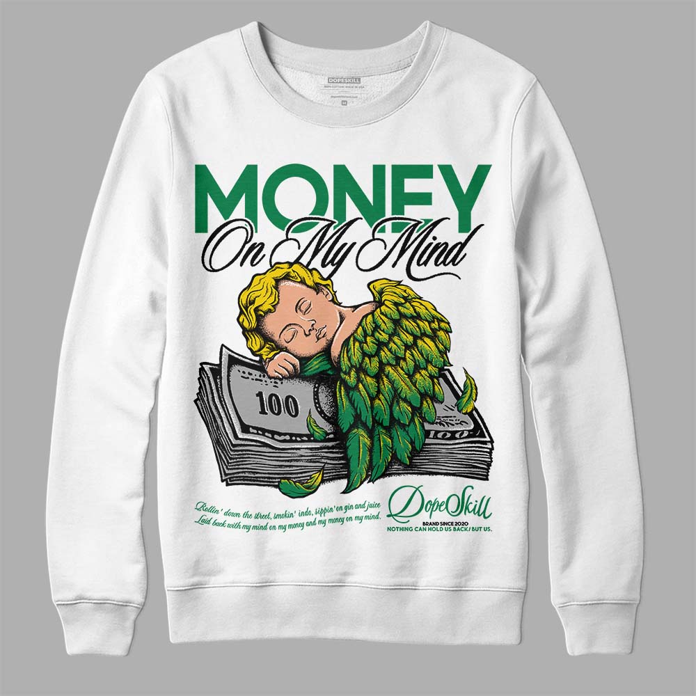 Jordan 5 “Lucky Green” DopeSkill Sweatshirt MOMM Graphic Streetwear - White