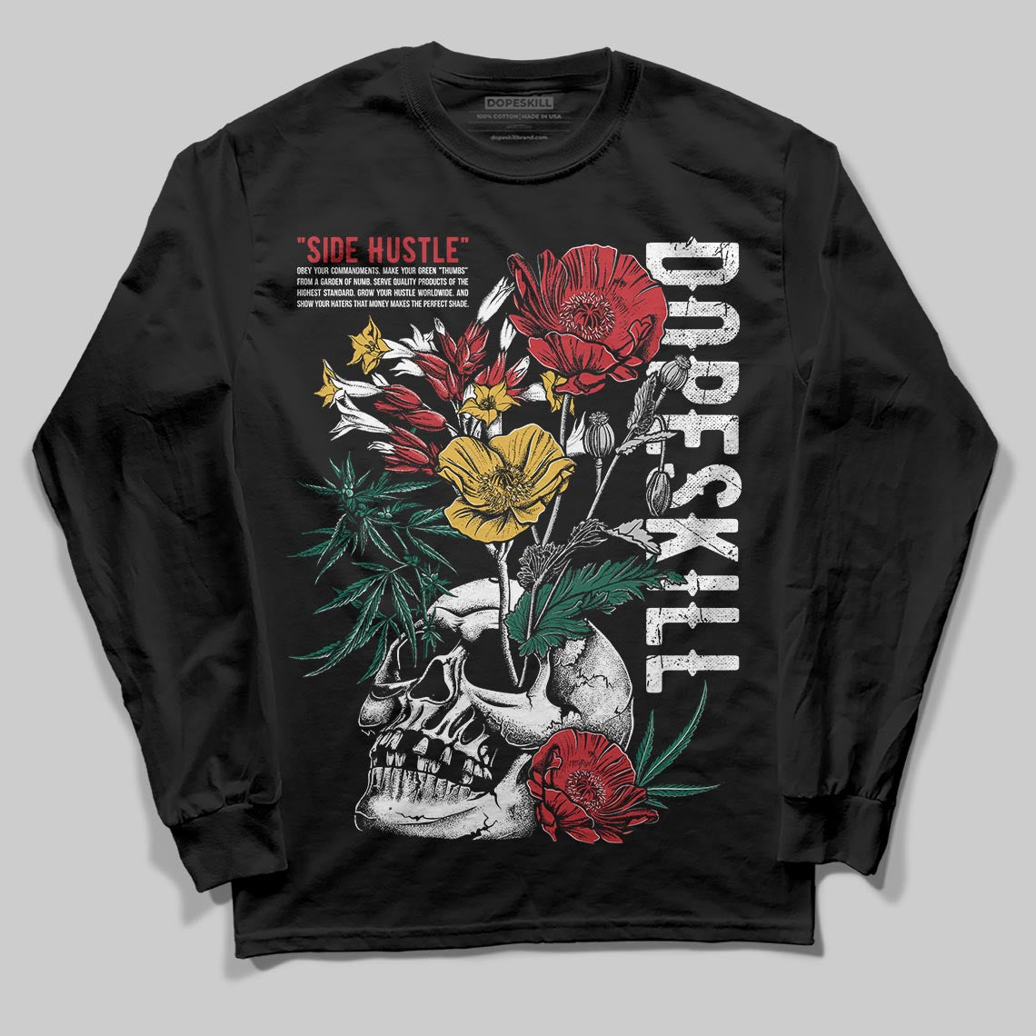 Jordan 3 Mexico 'El Vuelo' DopeSkill Long Sleeve T-Shirt Side Hustle Graphic Streetwear - Black
