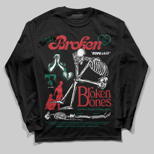 Jordan 3 Mexico 'El Vuelo' DopeSkill Long Sleeve T-Shirt Broken Bones Graphic Streetwear  Black