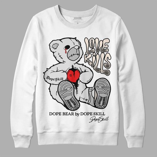 Dunk Low Cool Grey DopeSkill Sweatshirt Love Kills Graphic Streetwear - White 