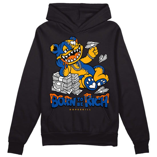 Dunk Blue Jay and University Gold DopeSkill Hoodie Sweatshirt Born To Be Rich Graphic Streetwear - Black