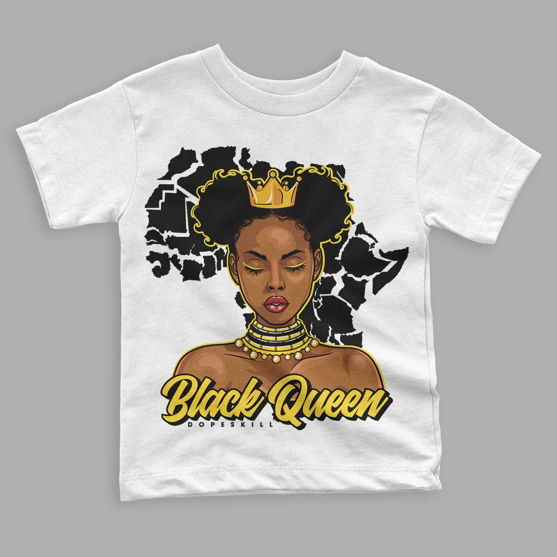 Jordan 4 Tour Yellow Thunder DopeSkill Toddler Kids T-shirt Black Queen Graphic Streetwear - White 