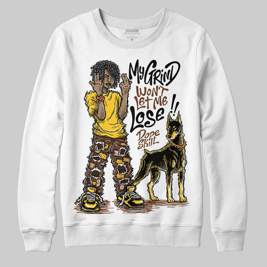 Yellow Sneakers DopeSkill Sweatshirt My Grind Won't Let Me Lose Graphic Streetwear - White