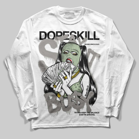 Jordan 4 WMNS “Seafoam” (2025) DopeSkill Long Sleeve T-Shirt Stay It Busy Graphic Streetwear - White