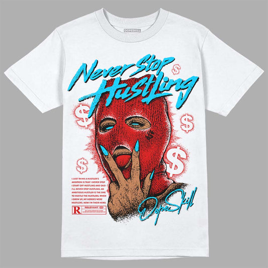 Jordan 12 Retro ‘Gym Red’ DopeSkill T-Shirt Never Stop Hustling Graphic Streetwear - White 