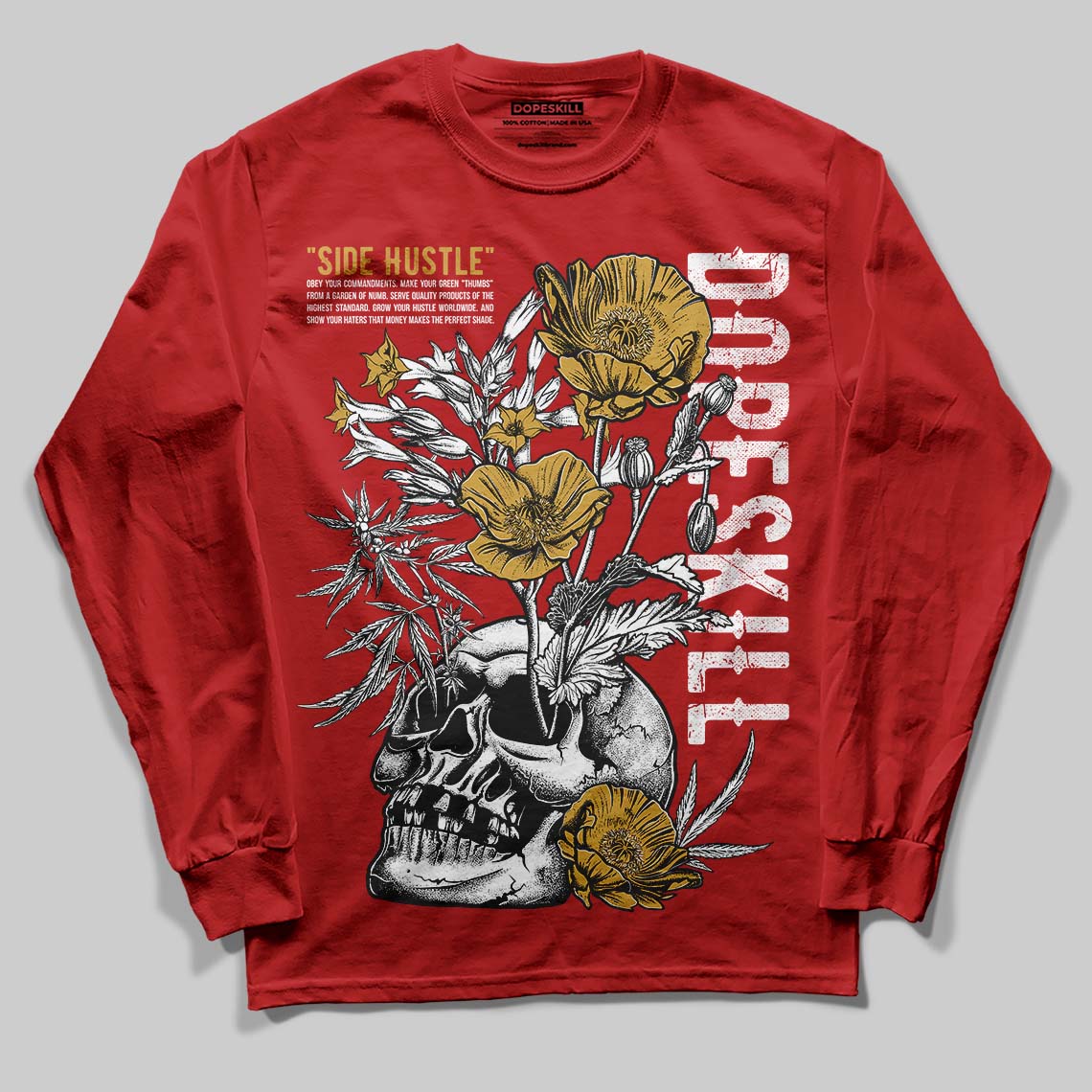 Nigel Sylvester x Air Jordan 4 ‘Brick by Brick’ DopeSkill Long Sleeve T-Shirt Side Hustle Graphic Streetwear - White