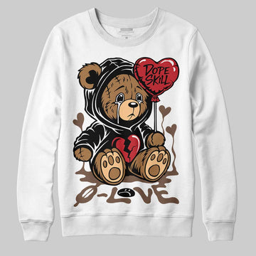 Jordan 9 'Olive' DopeSkill Sweatshirt Broken Bear Graphic Streetwear - White 