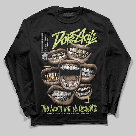 Jordan 4 GS “Light Lemon Twist” DopeSkill Long Sleeve T-Shirt The Mouth With No Droughts Graphic Streetwear - Black