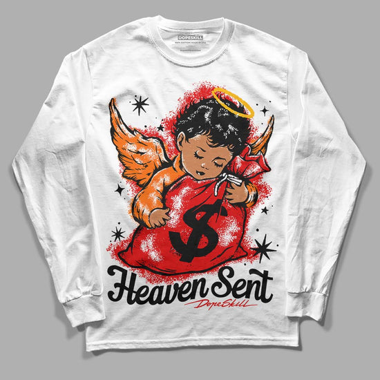 Jordan 1 Retro High OG "Satin Bred" DopeSkill Long Sleeve T-Shirt Heaven Sent Graphic Streetwear - White