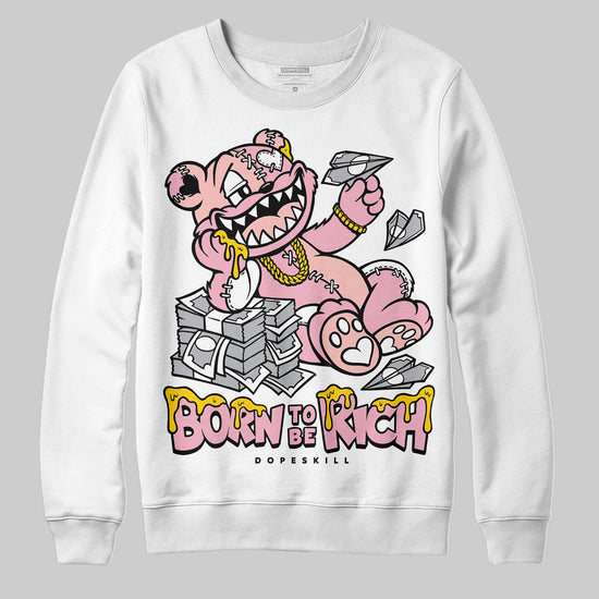 AMIRI White & Pink Stars Court Sneakers DopeSkill Sweatshirt Born To Be Rich Graphic Streetwear - White