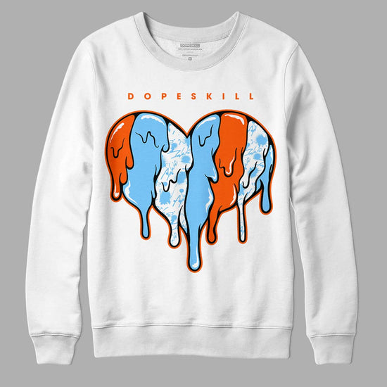 Dunk Low Futura University Blue DopeSkill Sweatshirt Slime Drip Heart Graphic Streetwear - White