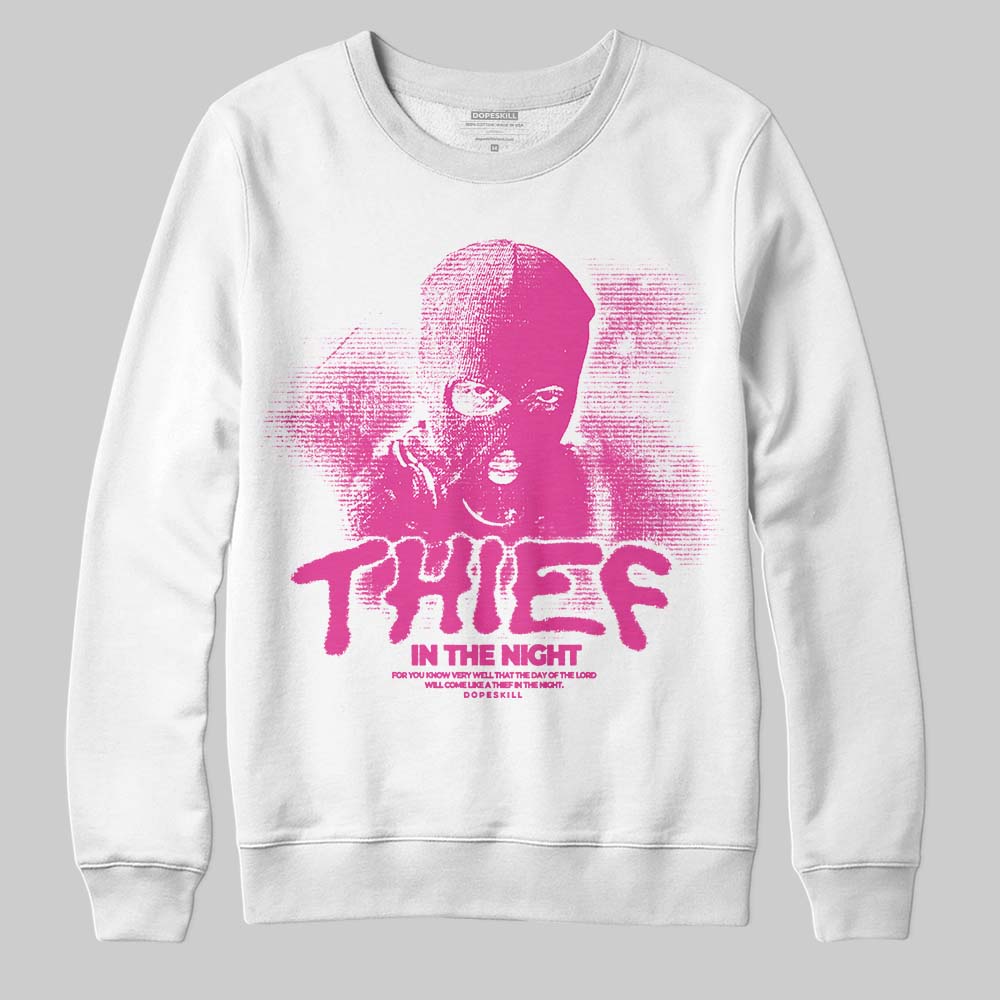 Pink Sneakers DopeSkill Sweatshirt Thief In The Night Graphic Streetwear - White