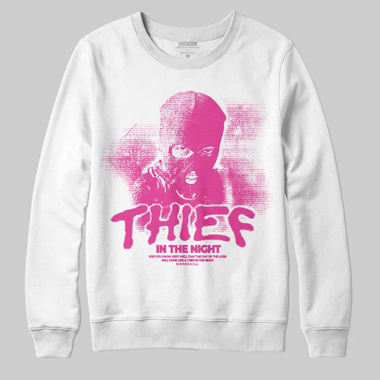 Pink Sneakers DopeSkill Sweatshirt Thief In The Night Graphic Streetwear - White