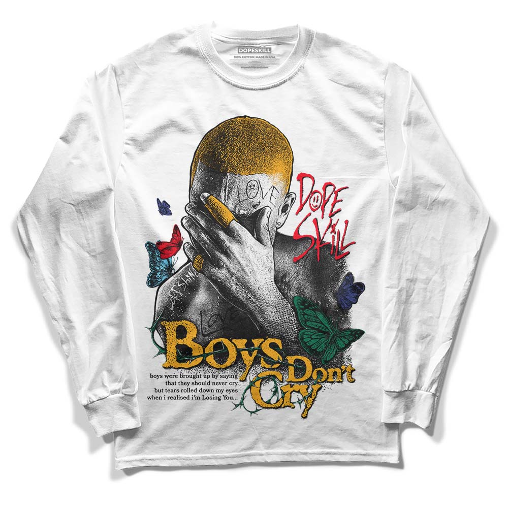 Jordan 1 Mid GS 'Six Championships DopeSkill Long Sleeve T-Shirt Boys Don't Cry Graphic Streetwear - White