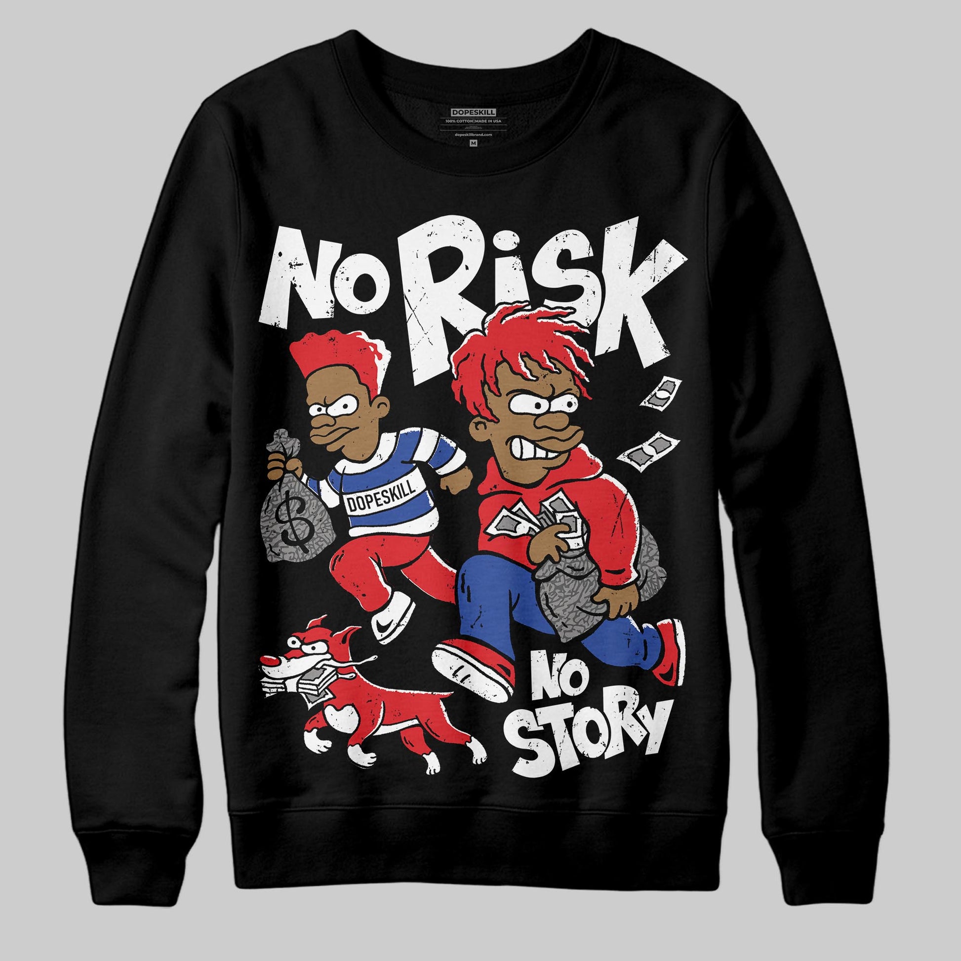 Jordan 3 “Seoul 2.0” DopeSkill Sweatshirt No Risk No Story Graphic Streetwear - Black