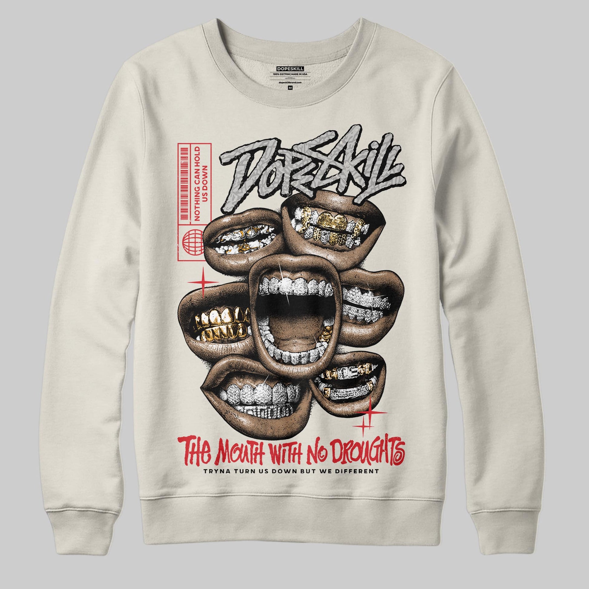 Jordan 1 Retro High OG “Sail” DopeSkill Sweatshirt The Mouth With No Droughts Graphic Streetwear