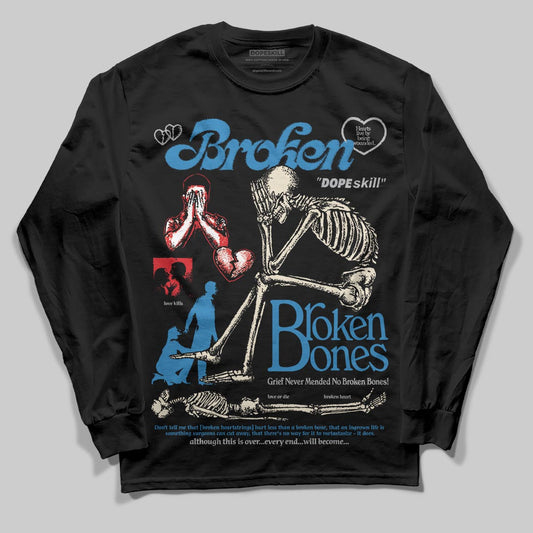 Jordan 3 Retro OG Rare Air DopeSkill Long Sleeve T-Shirt Broken Bones Graphic Streetwear - black