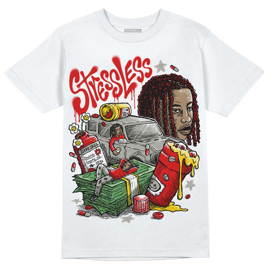 Jordan 3 Retro Fire Red DopeSkill T-Shirt Stressless Graphic Streetwear - White