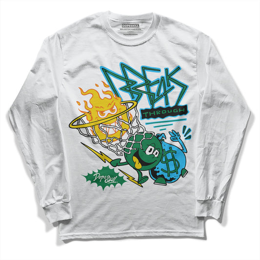 Green Sneakers DopeSkill Long Sleeve T-Shirt Break Through Graphic Streetwear - White