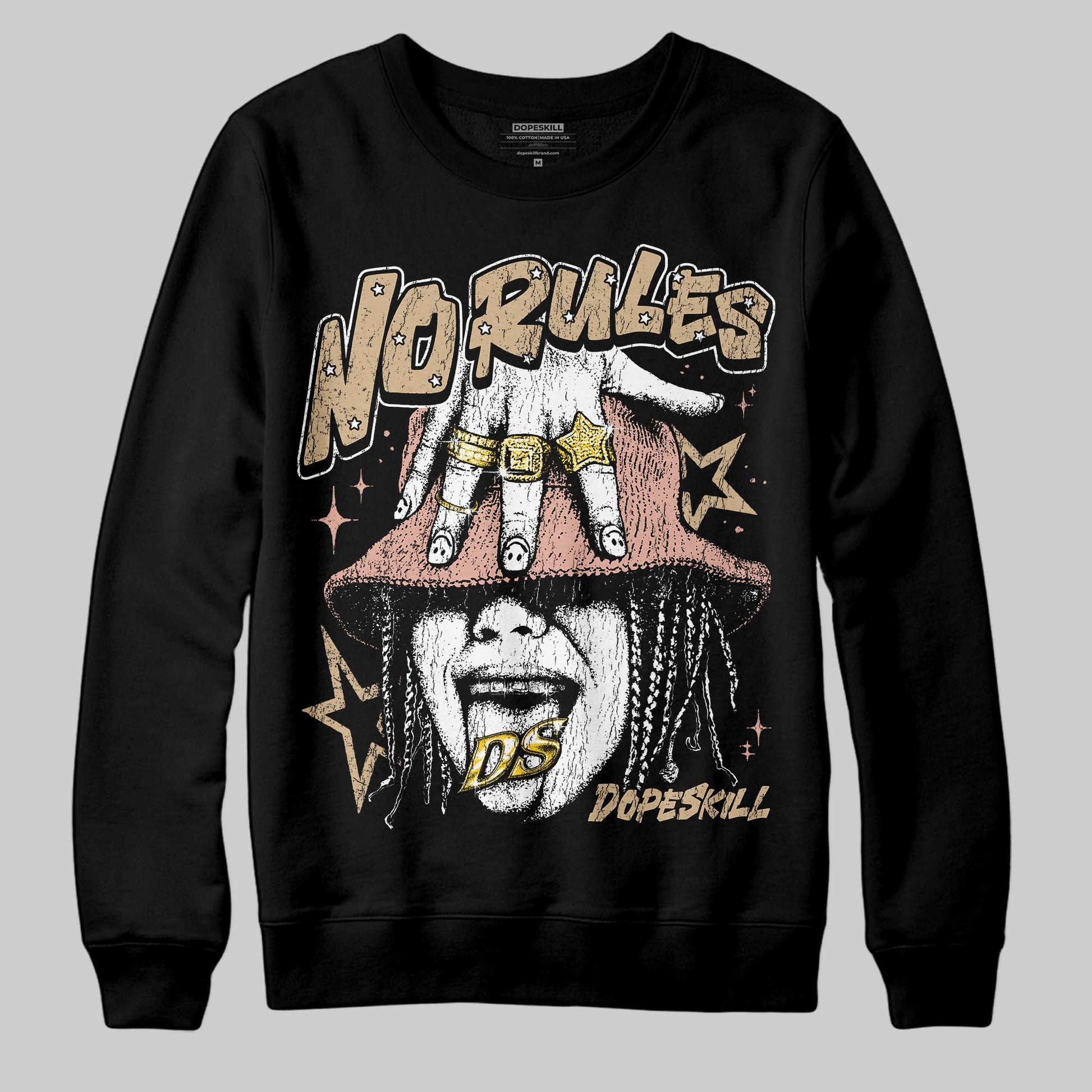 TAN Sneakers DopeSkill Sweatshirt No Rules Graphic Streetwear - black