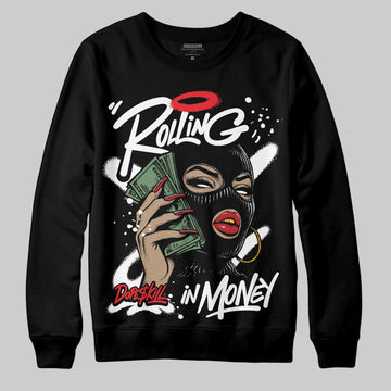 Black and White Sneakers DopeSkill Sweatshirt Rolling in Money Graphic Streetwear - Black