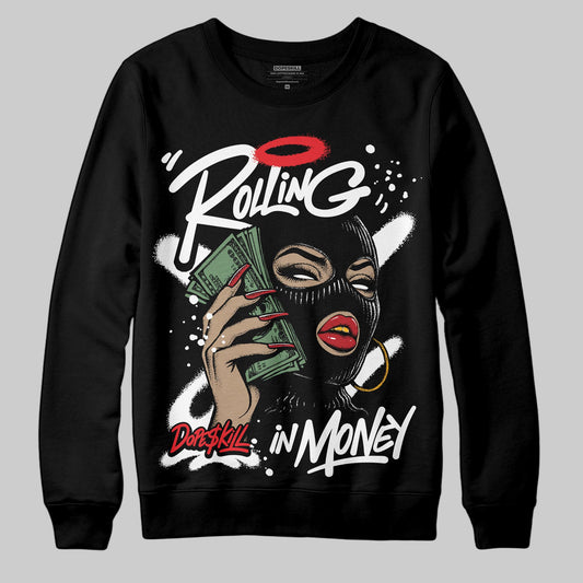 Black and White Sneakers DopeSkill Sweatshirt Rolling in Money Graphic Streetwear - Black