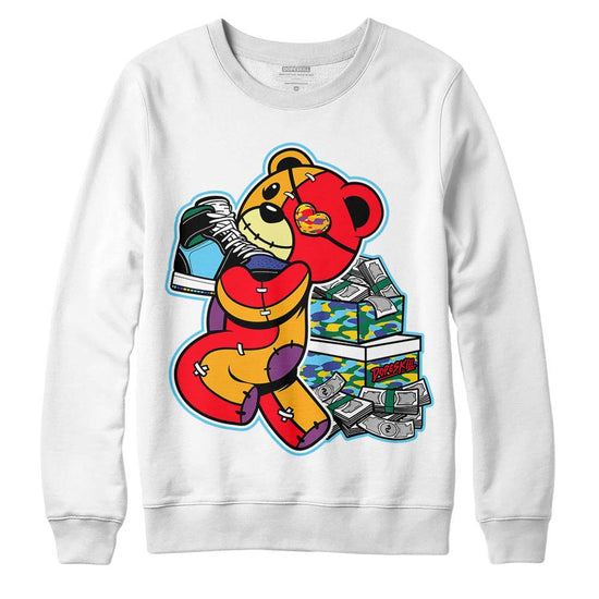 Jordan 1 Mid GS 'Six Championships' DopeSkill Sweatshirt Bear Steals Sneaker Graphic Streetwear - White